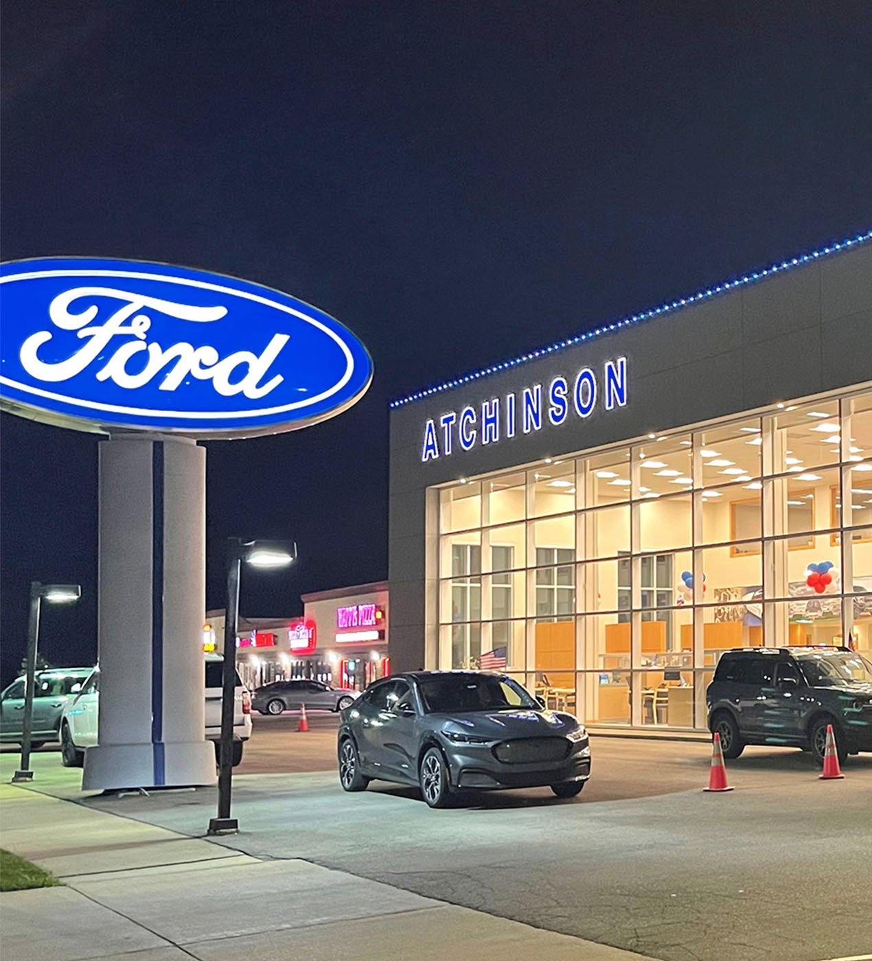 Car Dealership BlueHopper Permanent Outdoor Lighting Solutions