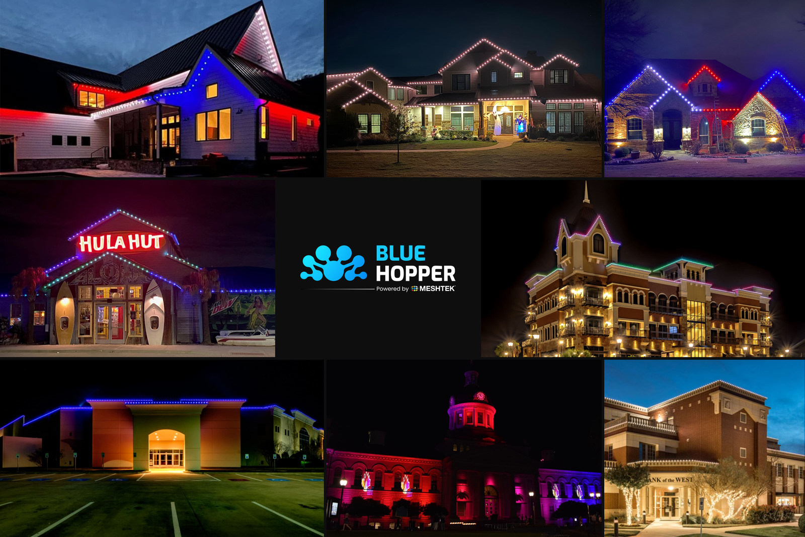 Custom Patterns with BlueHopper Permanent Outdoor Lighting