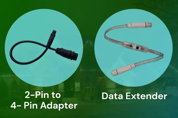 Lighting Connectivity Components (2-PIN TO 4-PIN ADAPTER & DATA EXTENDER)​