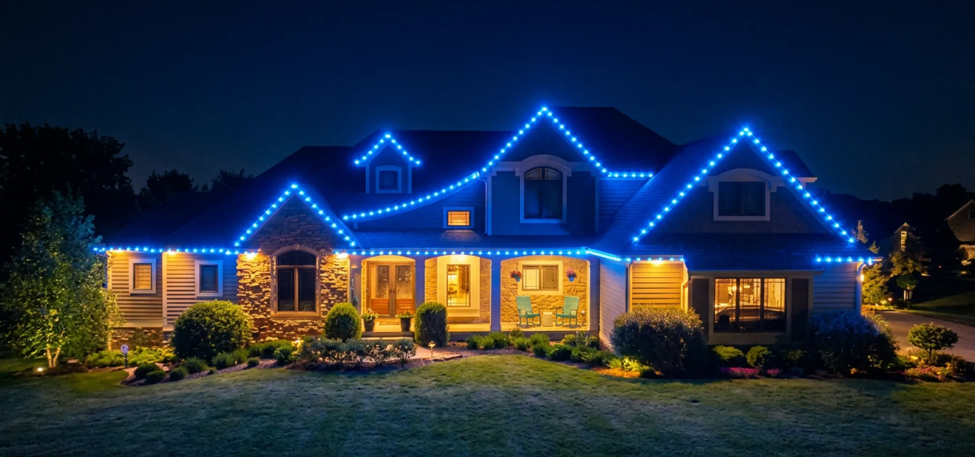 Permanent Roofline Lighting That Traces Your Ames Home's Architecture